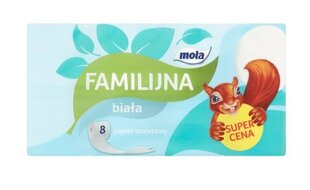 Mola Ģimenes White Toilet Paper, 8 rolles (HITS) cena un informācija | Tualetes papīrs, papīra dvieļi | 220.lv