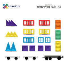 CONNETIX магнитный конструктор Rainbow Transport 50 шт цена и информация | Игрушки для мальчиков | 220.lv