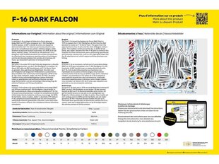 Konstruktors Heller - General Dynamics F-16 Dark Falcon, 1/48, 30411 cena un informācija | Konstruktori | 220.lv