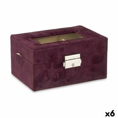 Pulksteņu kaste Metāls Bordo (16 x 8,5 x 11 cm) (6 gb.) cena un informācija | Interjera priekšmeti | 220.lv