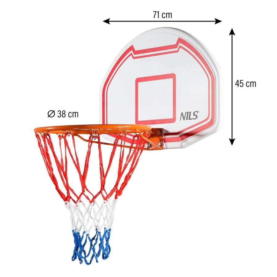 Basketbola dēlis Nils TDK009, 71x45 cm cena un informācija | Basketbola grozi | 220.lv