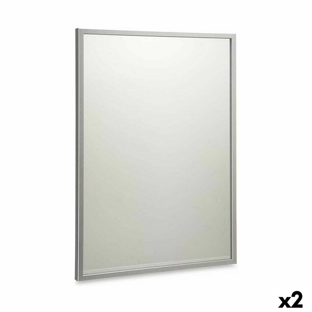 Sienas spogulis 50 x 70 cm Sudrabains Koks MDF (2 gb.) cena un informācija | Spoguļi | 220.lv