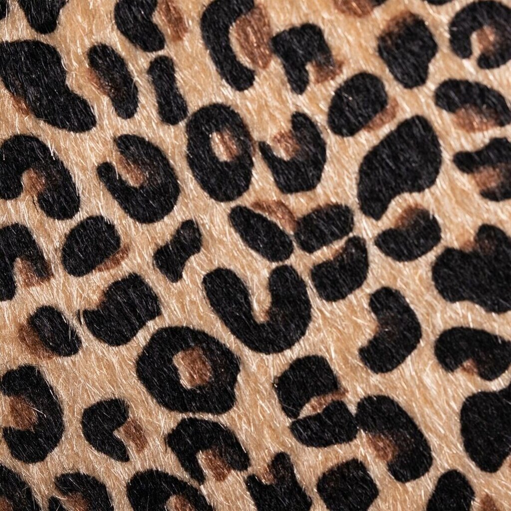 Sienas pulkstenis 48 x 3,5 x 48 cm Sintētiska Auduma Metāls Leoparda цена и информация | Pulksteņi | 220.lv