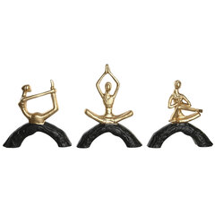 Декоративная фигура DKD Home Decor 28 x 7 x 35 cm 28 x 8 x 36 cm Чёрный Позолоченный Yoga (3 штук) цена и информация | Детали интерьера | 220.lv