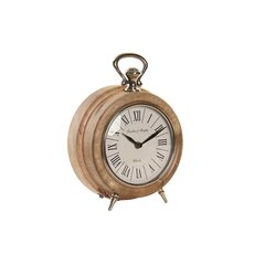 Настольные часы DKD Home Decor 18 x 10,5 x 24 cm Натуральный Серебристый Алюминий Древесина манго традиционный цена и информация | Часы | 220.lv