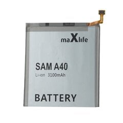 Maxlife battery for Samsung Galaxy A40 A405 EB-BA405ABE 3100mAh цена и информация | Батарейки | 220.lv