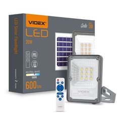 Solārais prožektors LED 20W Videx, baterija LiFePO4 5000 mAh cena un informācija | Āra apgaismojums | 220.lv