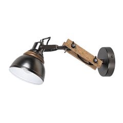 alegra sienas lampa 1xe14 koks/ melns cena un informācija | Iebūvējamās lampas, LED paneļi | 220.lv