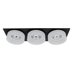 sa-045/3 trīskāršs downlight kvadrātveida melns/balts cena un informācija | Iebūvējamās lampas, LED paneļi | 220.lv