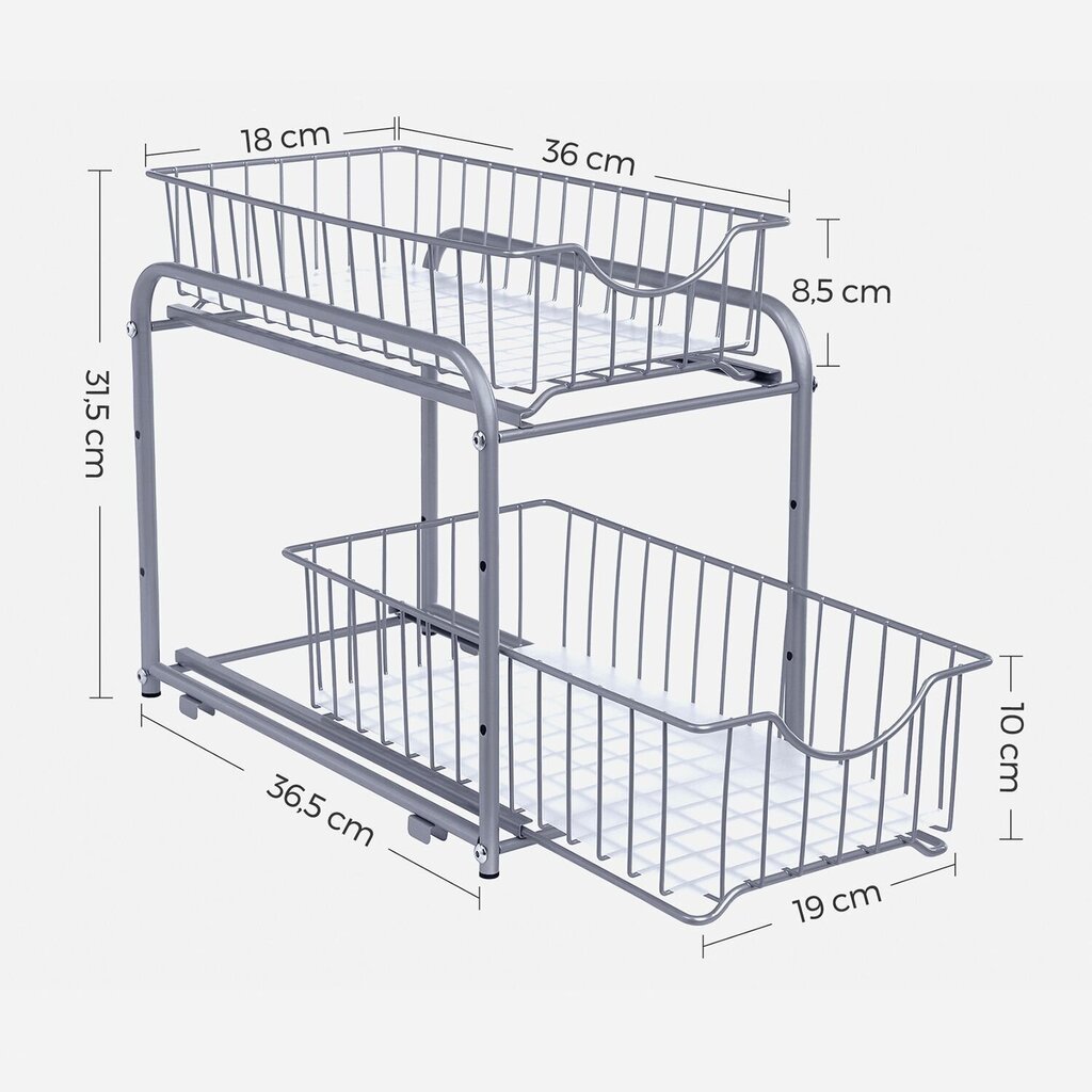 Virtuves organizators ar 2 atvilktnēm SONGMICS SHPME436 цена и информация | Virtuves furnitūra | 220.lv