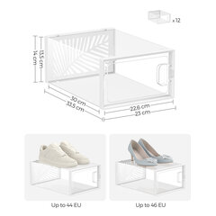 Набор из 12 обувных коробок для обуви до 44 размера SONGMICS SHPME443 цена и информация | Полки для обуви, банкетки | 220.lv