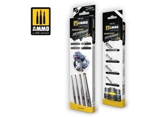 AMMO MIG - Premium Dio Drybrush Set (Otiņa komplekts), 7607 cena un informācija | Piederumi krāsošanai | 220.lv