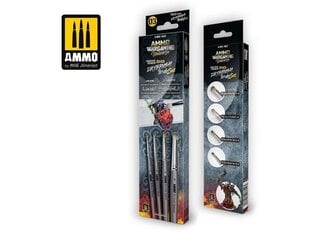 AMMO MIG - Wargaming Universe – Miniature Premium DIO DRYBRUSH Brush Set (Otiņa komplekts), 7622 cena un informācija | Piederumi krāsošanai | 220.lv