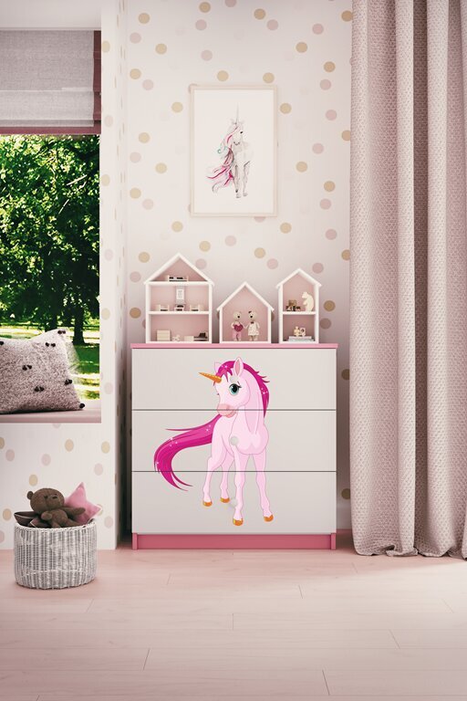 Rozā Dresser Babydreams vienradzis cena un informācija | Kumodes | 220.lv