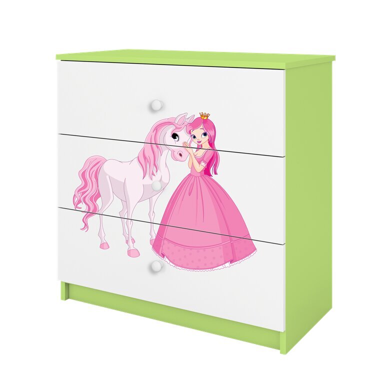 Zaļš Dresser Babydreams princese cena un informācija | Kumodes | 220.lv