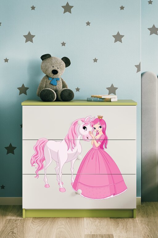 Zaļš Dresser Babydreams princese cena un informācija | Kumodes | 220.lv