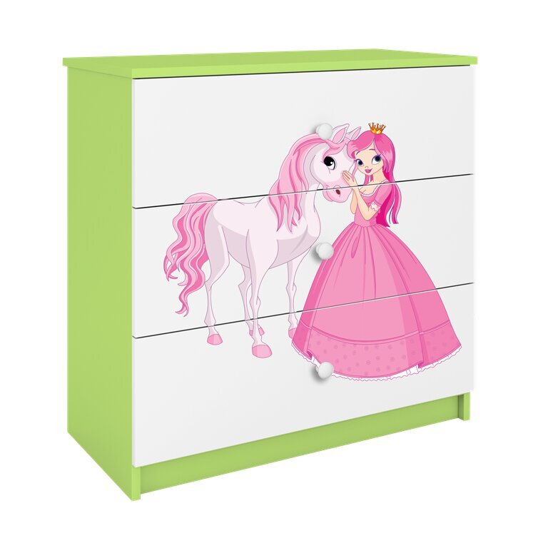 Zaļš Dresser Babydreams princese cena un informācija | Kumodes | 220.lv