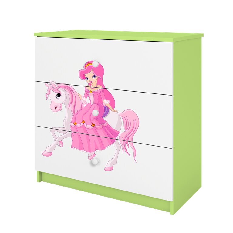 Zaļš Dresser Babydreams princese cena un informācija | Kumodes | 220.lv