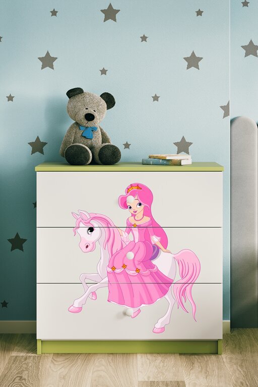 Zaļš Dresser Babydreams princese cena un informācija | Kumodes | 220.lv