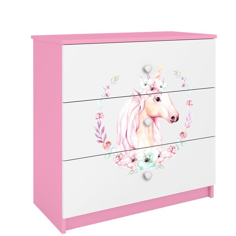 Rozā Dresser Babydreams vienradzis cena un informācija | Kumodes | 220.lv