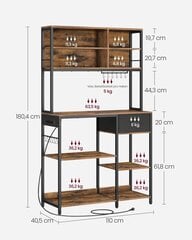 Полка Vasagle, коричневый/черный цена и информация | Полки | 220.lv