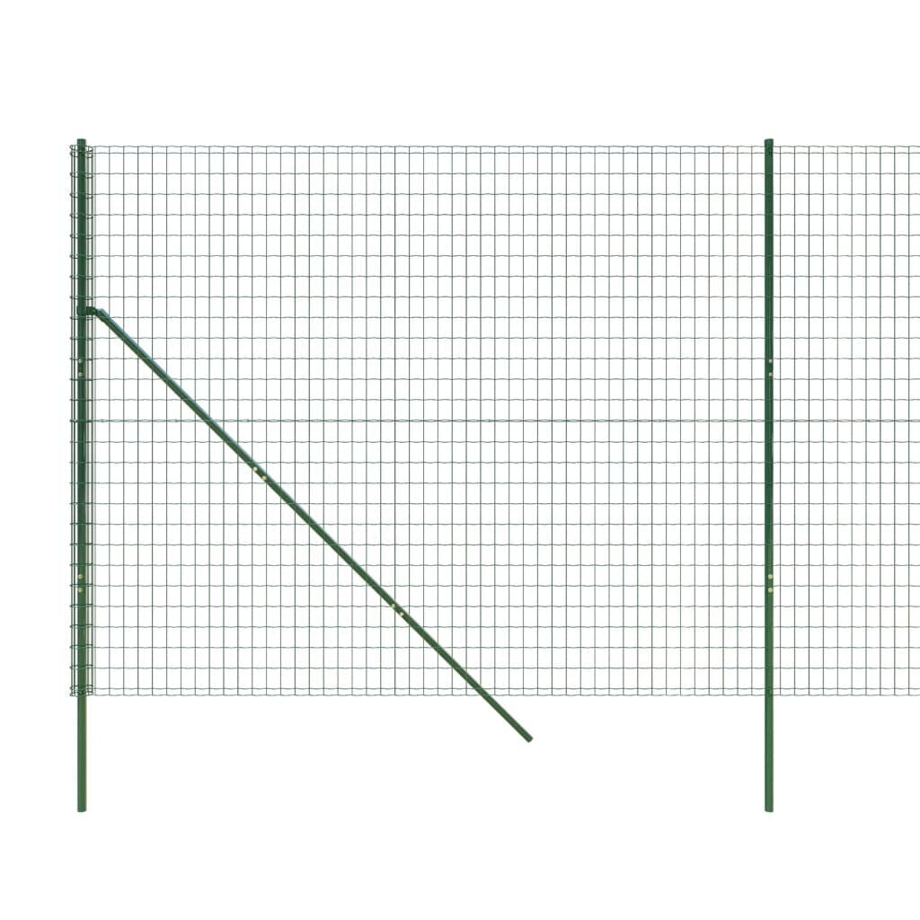 Vielinė tinklinė tvora, žalia, 1,4x25m, galvanizuotas plienas cena un informācija | Žogi un piederumi | 220.lv