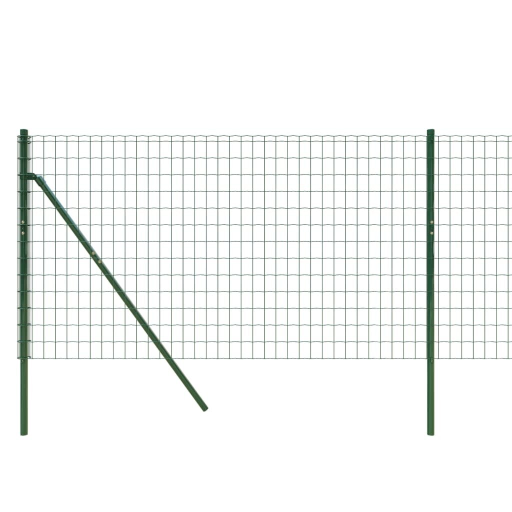 Vielinė tinklinė tvora, žalia, 0,8x10m, galvanizuotas plienas cena un informācija | Žogi un piederumi | 220.lv