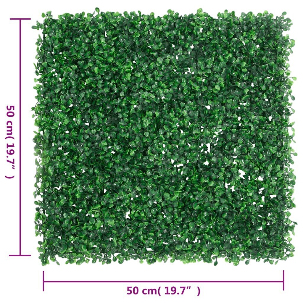 Dirbtinių krūmų lapų tvoros, 24vnt., žalios, 50x50cm цена и информация | Žogi un piederumi | 220.lv