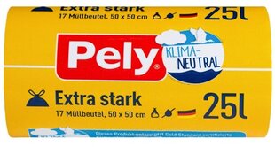 (DE) Pely, Atkritumu maisi ar auklu 25l, 17 gab. (VĀCIJAS RAŽOJUMS) cena un informācija | Miskastes maisi | 220.lv