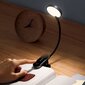 Mini LED ekrāna lasīšanas lampa ar skavu, Baseus, pelēka цена и информация | Galda lampas | 220.lv