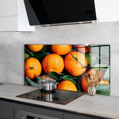 Virtuves sienas panelis, Sulīgi Sicīlijas apelsīni, 100x50cm цена и информация | Комплектующие для кухонной мебели | 220.lv