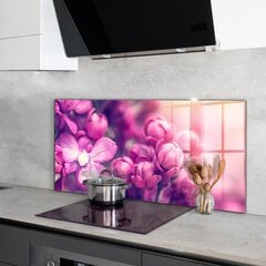 Virtuves sienas panelis, Rozā lilijas dabiskais skaistums, 100x50cm цена и информация | Комплектующие для кухонной мебели | 220.lv