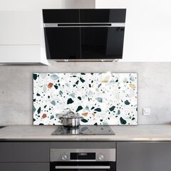 Virtuves sienas panelis, Pelēka kvarca terrazzo tekstūra, 100x50cm цена и информация | Комплектующие для кухонной мебели | 220.lv