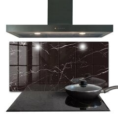 Virtuves sienas panelis, Melnā marmora tekstūra, 100x50cm cena un informācija | Virtuves furnitūra | 220.lv