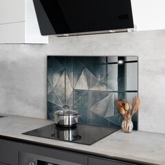 Virtuves sienas panelis, Metāla abstrakti trīsstūri, 100x70cm cena un informācija | Virtuves furnitūra | 220.lv