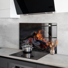 Virtuves sienas panelis, Degoša ugunskura uguns, 100x70cm cena un informācija | Virtuves furnitūra | 220.lv