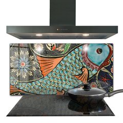 Virtuves sienas panelis, Mosaic Fish Vintage Ceramics, 120x60cm цена и информация | Комплектующие для кухонной мебели | 220.lv