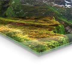 Virtuves sienas panelis, Mountain Glade saullēkts, 120x60cm cena un informācija | Virtuves furnitūra | 220.lv