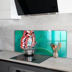 Virtuves sienas panelis, Skaists tauriņš dabā, 125x50cm цена и информация | Комплектующие для кухонной мебели | 220.lv