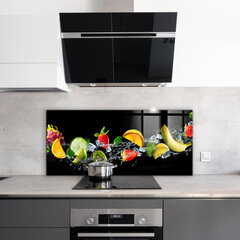 Virtuves sienas panelis, Sulīgi eksotiski augļi, 125x50cm cena un informācija | Virtuves furnitūra | 220.lv