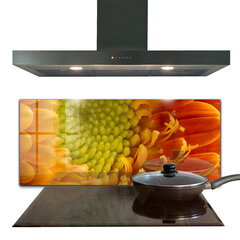 Virtuves sienas panelis, Gerberas ziedu apelsīns, 125x50cm cena un informācija | Virtuves furnitūra | 220.lv