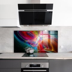 Virtuves sienas panelis, Abstrakta vibrējošā enerģija, 140x70cm cena un informācija | Virtuves furnitūra | 220.lv