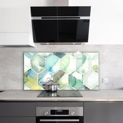 Virtuves sienas panelis, Akvareļu ģeometriskie raksti, 140x70cm cena un informācija | Virtuves furnitūra | 220.lv