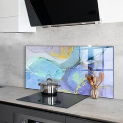Virtuves sienas panelis, Zilās enerģijas abstrakcija, 140x70cm цена и информация | Комплектующие для кухонной мебели | 220.lv