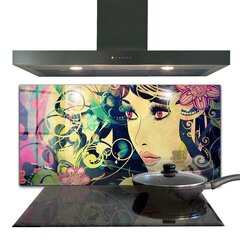 Virtuves sienas panelis, Meitene vasaras dienā, 140x70cm cena un informācija | Virtuves furnitūra | 220.lv