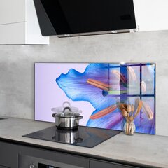 Virtuves sienas panelis, Skaista zilā lilija, 140x70cm cena un informācija | Virtuves furnitūra | 220.lv