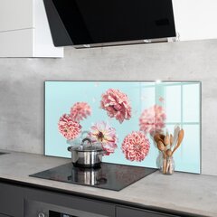 Virtuves sienas panelis, Ziedu gaisa kompozīcija, 140x70cm cena un informācija | Virtuves furnitūra | 220.lv