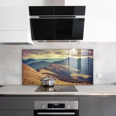 Virtuves sienas panelis, Kalnu ainava rudenī, 140x70cm cena un informācija | Virtuves furnitūra | 220.lv