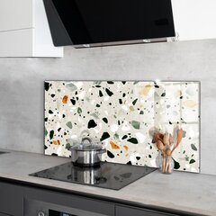 Virtuves sienas panelis, Terrazzo dabiskais akmens, 140x70cm cena un informācija | Virtuves furnitūra | 220.lv