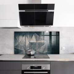 Virtuves sienas panelis, Metāla abstrakti trīsstūri, 140x70cm cena un informācija | Virtuves furnitūra | 220.lv